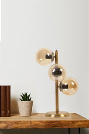 Opviq Lámpara de mesa Simay 3 Lü Eskitme Bal Camlı Dorado